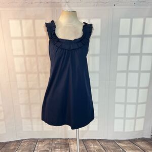 Fei Anthropologie navy cotton jumper dress size 2